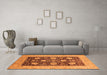 Machine Washable Oriental Orange Traditional Area Rugs in a Living Room, wshurb696org