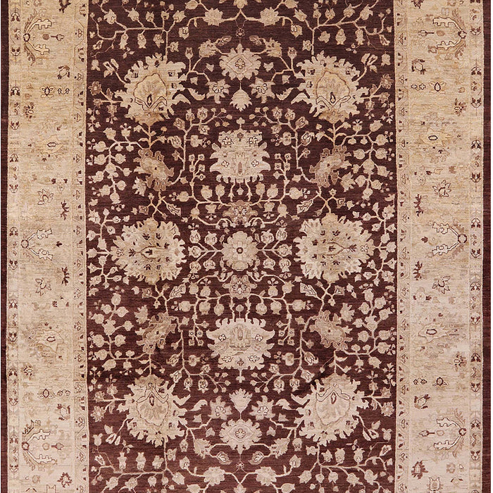 Mid-Century Modern Dark Sienna Brown Oriental Rug, urb696