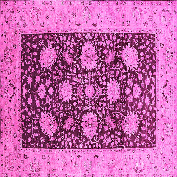 Square Oriental Pink Traditional Rug, urb696pnk