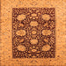 Square Machine Washable Oriental Orange Traditional Area Rugs, wshurb696org