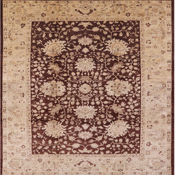 Square Machine Washable Industrial Modern Dark Sienna Brown Rug, wshurb696