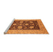 Sideview of Machine Washable Oriental Orange Traditional Area Rugs, wshurb696org