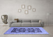 Machine Washable Oriental Blue Traditional Rug in a Living Room, wshurb696blu