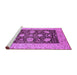 Sideview of Machine Washable Oriental Purple Traditional Area Rugs, wshurb696pur