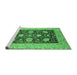 Sideview of Machine Washable Oriental Emerald Green Traditional Area Rugs, wshurb696emgrn