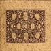 Square Oriental Brown Traditional Rug, urb696brn