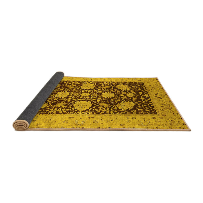 Sideview of Oriental Yellow Traditional Rug, urb696yw
