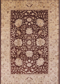 Machine Washable Industrial Modern Dark Sienna Brown Rug, wshurb696