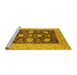 Sideview of Machine Washable Oriental Yellow Traditional Rug, wshurb696yw