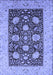 Machine Washable Oriental Blue Traditional Rug, wshurb696blu