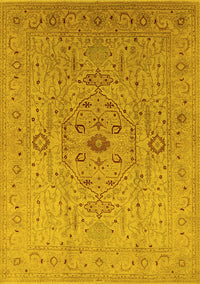 Oriental Yellow Traditional Rug, urb697yw