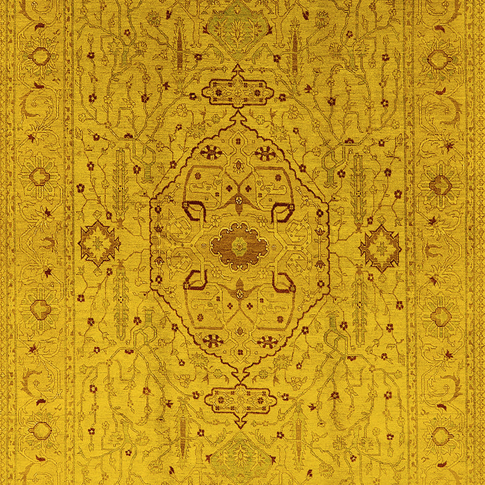 Oriental Yellow Traditional Rug, urb697yw