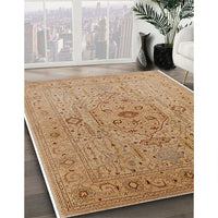 Mid-Century Modern Chocolate Brown Oriental Rug, urb697
