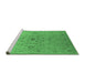Sideview of Machine Washable Oriental Emerald Green Traditional Area Rugs, wshurb697emgrn