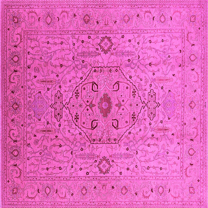 Square Oriental Pink Traditional Rug, urb697pnk