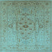Square Oriental Light Blue Traditional Rug, urb697lblu