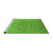 Sideview of Machine Washable Oriental Green Traditional Area Rugs, wshurb697grn