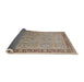 Sideview of Mid-Century Modern Brown Oriental Rug, urb698