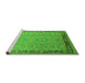 Sideview of Machine Washable Oriental Green Industrial Area Rugs, wshurb698grn