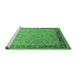 Sideview of Machine Washable Oriental Emerald Green Industrial Area Rugs, wshurb698emgrn