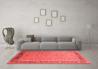 Machine Washable Oriental Red Industrial Rug, wshurb698red