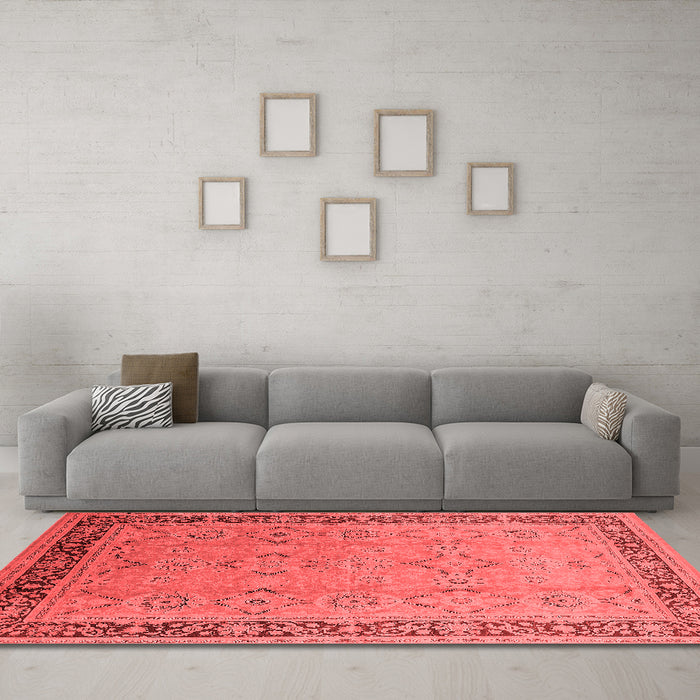 Industrial Red Washable Rugs
