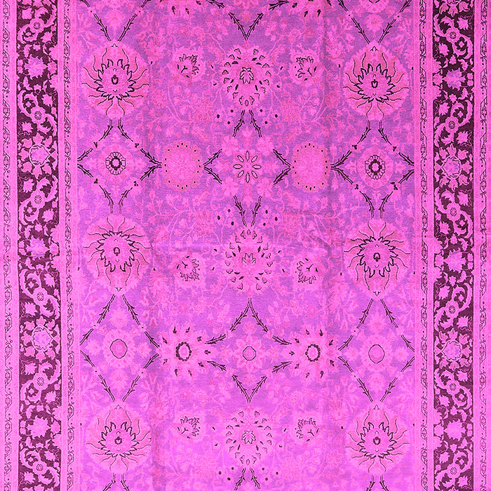 Machine Washable Oriental Pink Industrial Rug, wshurb698pnk