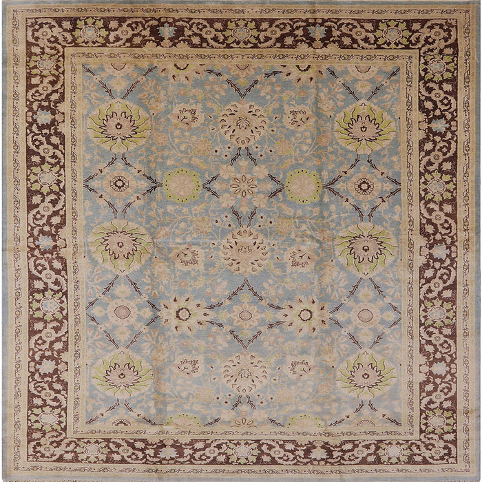 Square Mid-Century Modern Brown Oriental Rug, urb698