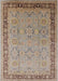 Mid-Century Modern Brown Oriental Rug, urb698