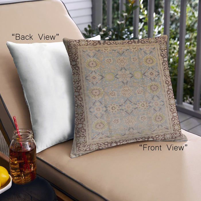 Front View of Mid-Century Modern Urban Square Brown Throw Pillow, 18 inch by 18 inch, pwurb698