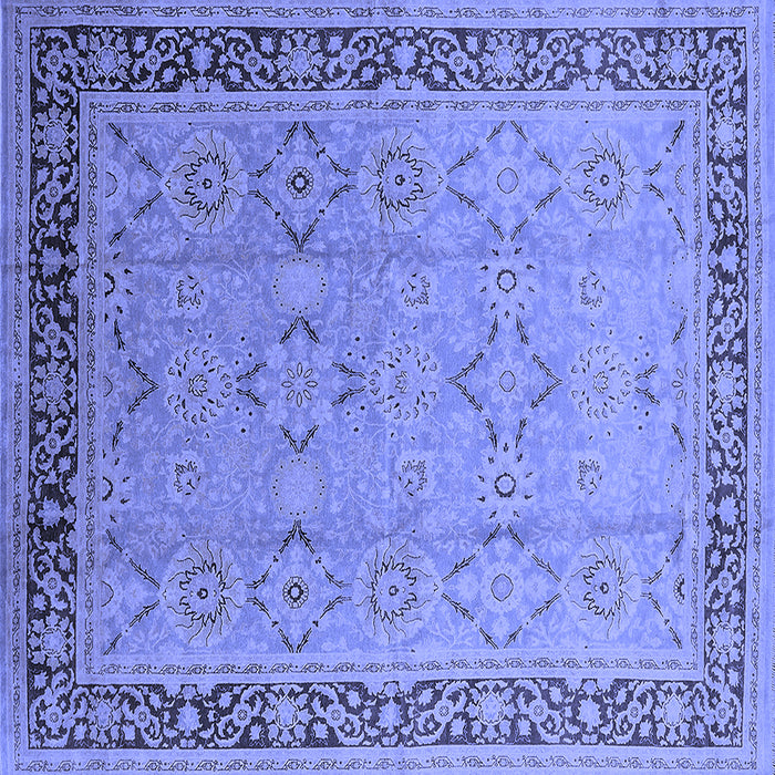 Square Oriental Blue Industrial Rug, urb698blu