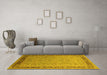 Machine Washable Oriental Yellow Industrial Rug in a Living Room, wshurb698yw