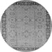 Round Oriental Gray Industrial Rug, urb698gry