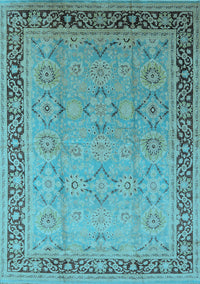 Oriental Light Blue Industrial Rug, urb698lblu