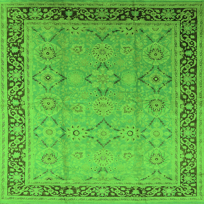 Square Oriental Green Industrial Rug, urb698grn