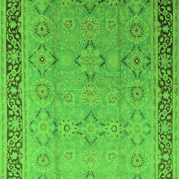 Machine Washable Oriental Green Industrial Area Rugs, wshurb698grn