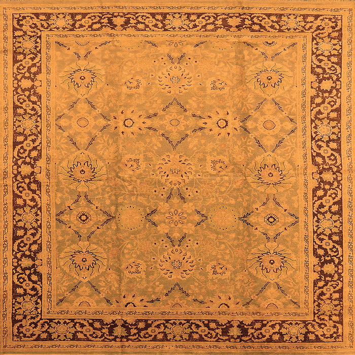 Square Oriental Orange Industrial Rug, urb698org