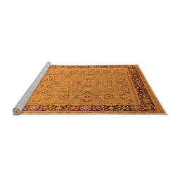 Sideview of Machine Washable Oriental Orange Industrial Area Rugs, wshurb698org