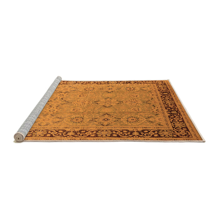 Sideview of Machine Washable Oriental Orange Industrial Area Rugs, wshurb698org
