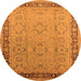 Round Oriental Orange Industrial Rug, urb698org