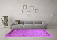 Machine Washable Oriental Purple Industrial Rug, wshurb698pur