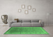 Machine Washable Oriental Emerald Green Traditional Area Rugs in a Living Room,, wshurb699emgrn