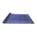 Sideview of Oriental Blue Traditional Rug, urb699blu