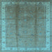 Square Oriental Light Blue Traditional Rug, urb699lblu