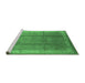Sideview of Machine Washable Oriental Emerald Green Traditional Area Rugs, wshurb699emgrn