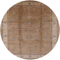 Round Machine Washable Industrial Modern Light Copper Gold Rug, wshurb699