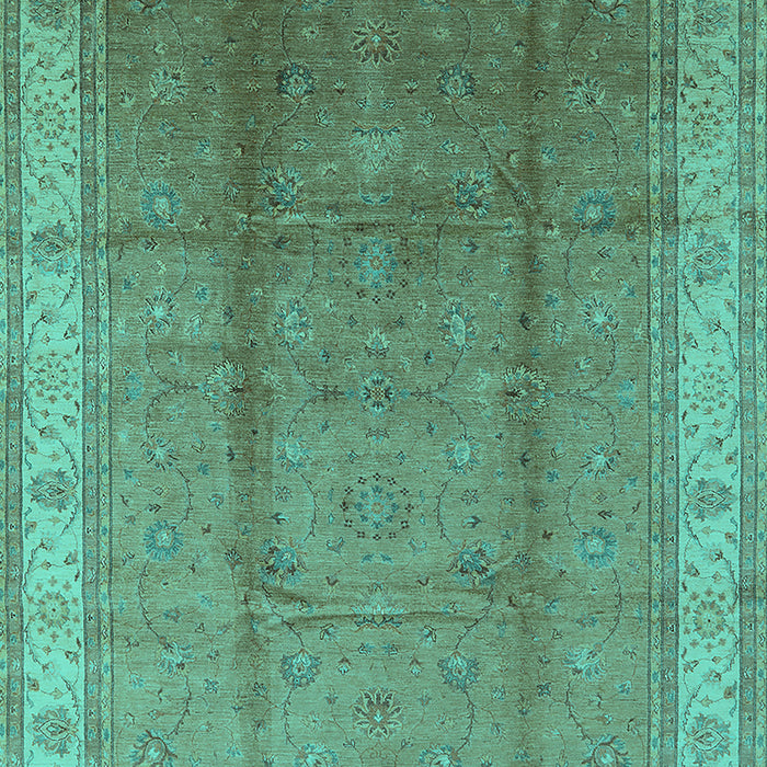Machine Washable Oriental Turquoise Traditional Area Rugs, wshurb699turq