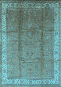 Oriental Light Blue Traditional Rug, urb699lblu