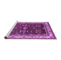 Sideview of Machine Washable Oriental Purple Traditional Area Rugs, wshurb700pur