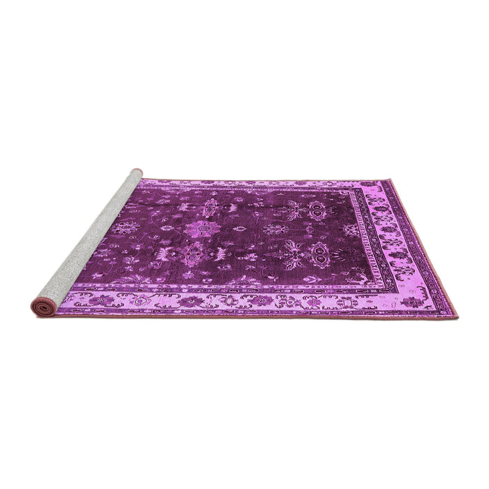 Sideview of Machine Washable Oriental Purple Traditional Area Rugs, wshurb700pur